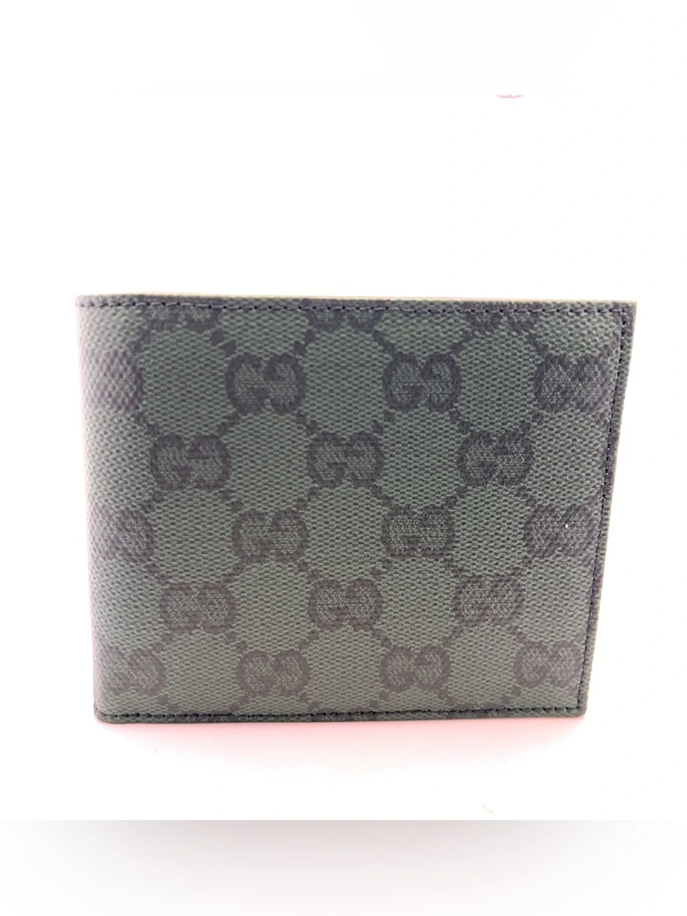 Gucci Essence Classic bi-fold wallet dark green gg canvas